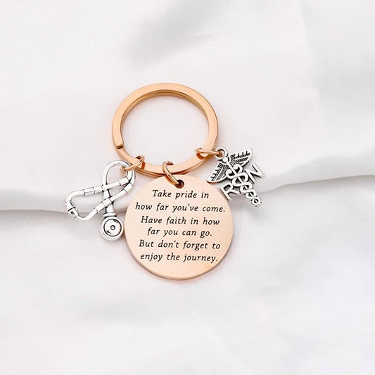 FUSTMW RN Nurse Keychain Gift - RN Graduate Gifts - Registered Nurse Charm