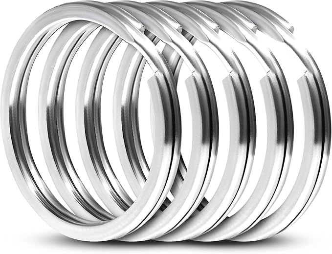 CREST 5 pcs Surgical and Marine Grade Stainless Steel Split Ring for Keychains 1 inch 25mm SS316L Key Rings for Car Keys