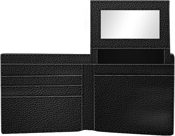 (Wolf, Crow And Native American Indian Tribal Dreamcatcher Front Pocket Slim Bifold Leather Wallet RFID Blocking with ID Window for Men