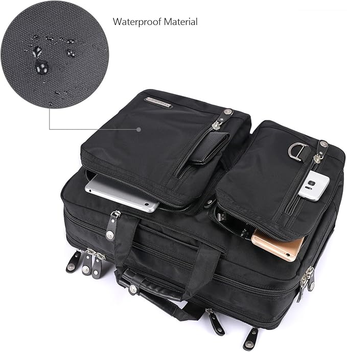 18.4 Inches Laptop Bag Multi-function Briefcase Backpack with Handle and Shoulder Strap Fits Up To 19 Inch Laptops Notebook Computer