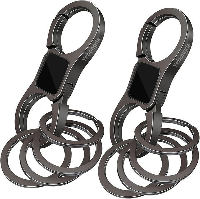 Key Chain Quick Release Spring 2 Pack with 4 Key Rings Heavy Duty Keychain Organizer for Men and Women