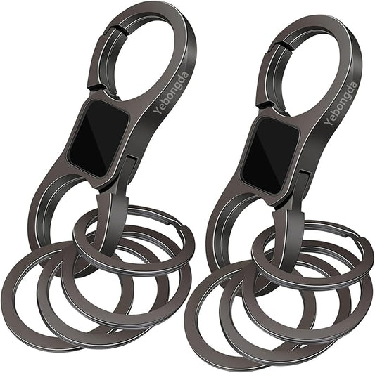 Key Chain Quick Release Spring 2 Pack with 4 Key Rings Heavy Duty Keychain Organizer for Men and Women