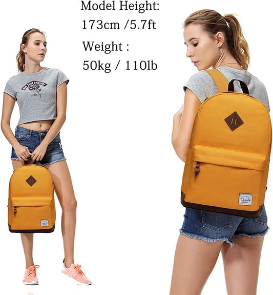 Backpack for Men Women,VASCHY Classic Water-resistant Lightweight Travel School Backpack Casual Daypack