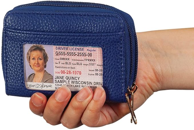Fox Valley Traders RFID Zip Around Wallet, Blue