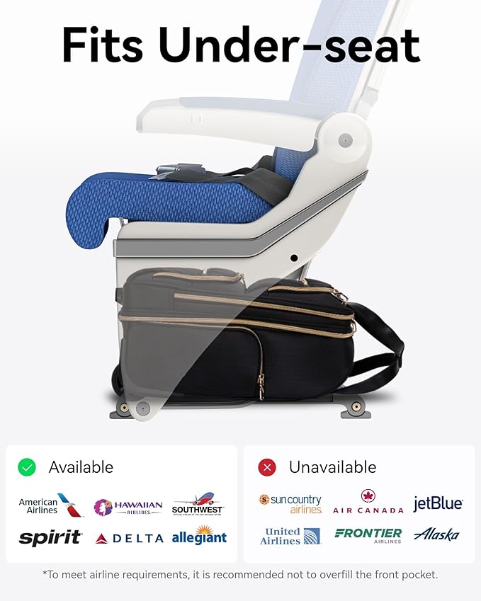 LUGGEX Underseat Carry On Luggage with Wheels, Stylish Lightweight Under Seat Luggage, Soft Sided Personal Item Suitcase for Short Trip (Blue, 16 Inch)