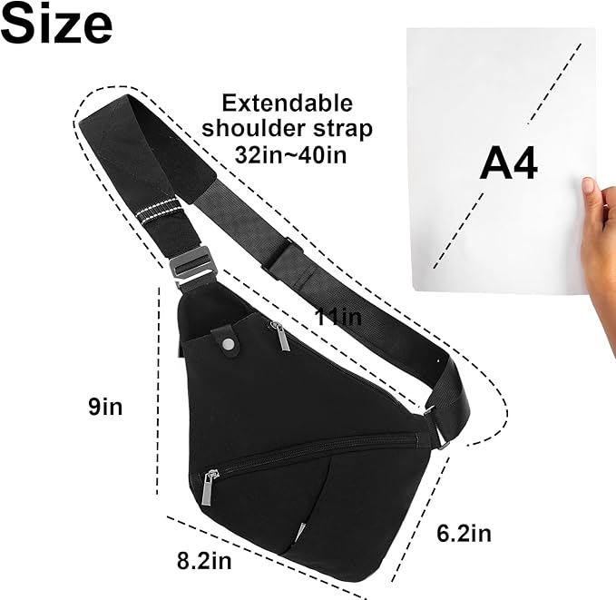 Sling Bag Anti-theft Crossbody Shoulder Bag Chest Backpack Casual Daypack for Men Women