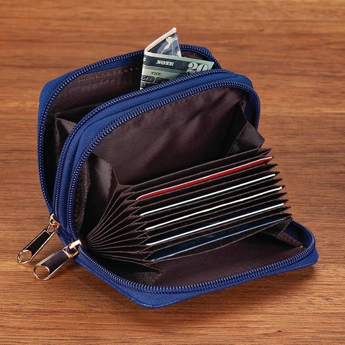 Fox Valley Traders RFID Zip Around Wallet, Blue