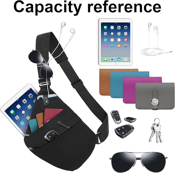 Sling Bag Anti-theft Crossbody Shoulder Bag Chest Backpack Casual Daypack for Men Women