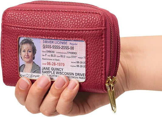 Fox Valley Traders RFID Zip Around Wallet, Red