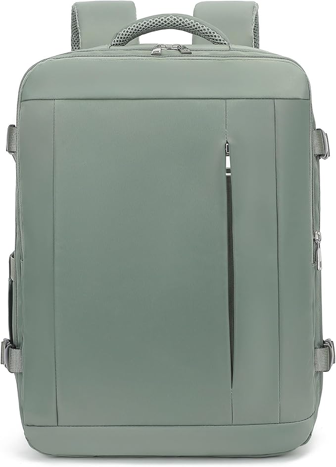 Large Travel Laptop Backpack, Carry on Backpack, 17.3 Inch Durable Business Work Sport Bag with USB Port, Water Resistant Rucksack Book Bag Gifts for Men Women, Green