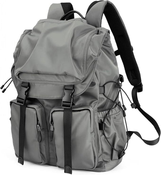 Laptop Backpack for Men, 30L Functional Stylish Vintage Backpack with Stretchy Side Pocket Design, Water Resistant College Work Commuter Travel Backpack Fits 15.6 Inch Tablet, Notebook