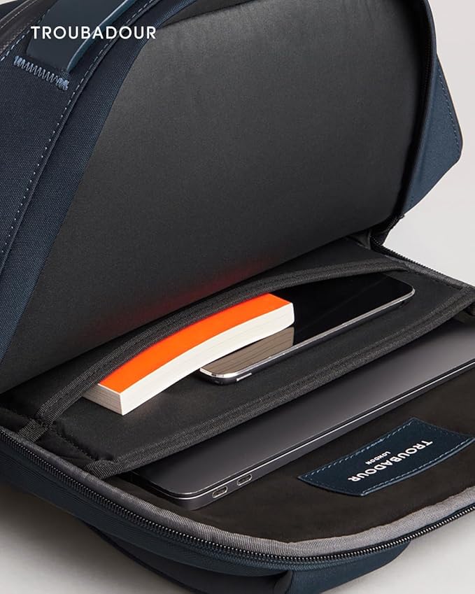 Troubadour Apex Compact Backpack 3.0-16L Premium Laptop Backpack - Ergonomic & Water Resistant - Designed for Work and Travel - Navy