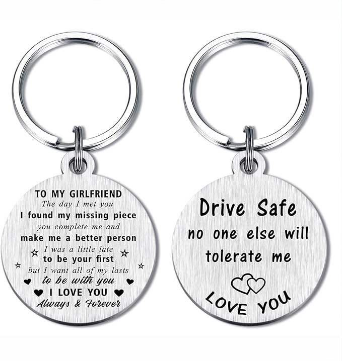Drive Safe No One Else Will Tolerate Me Keychain, I Love You Gifts for Valentines Anniversary Birthday Fathers Day