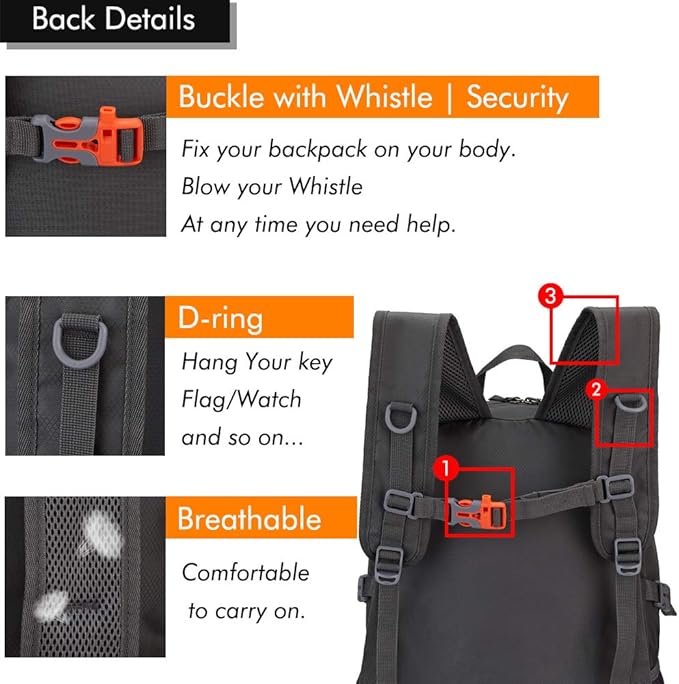 MAXTOP 40/50L Lightweight Packable Backpack for Hiking Traveling Camping Water Resistant Foldable Outdoor Travel Daypack