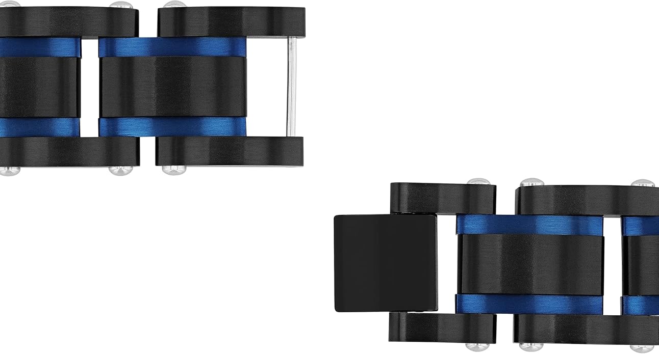 Men's Two-Tone Textured Link Bracelet – 8.5 Inch Stainless Steel, Hypoallergenic