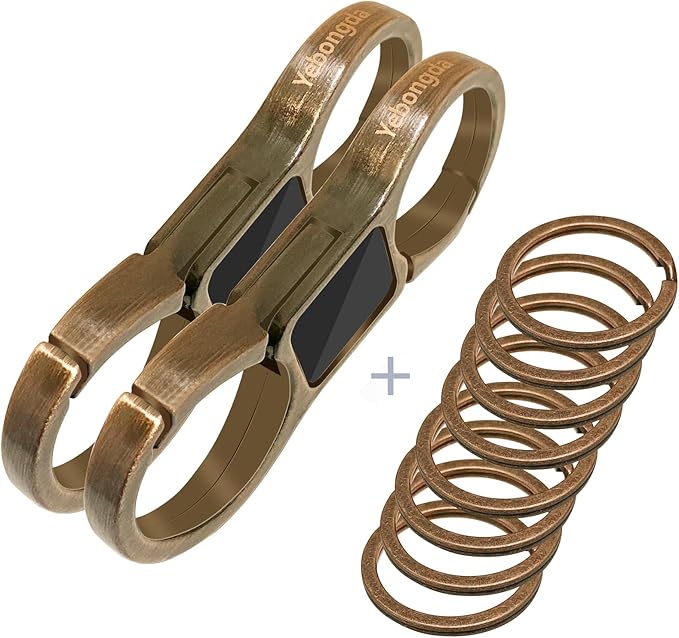 Key Chain Quick Release Spring 2 Pack with 4 Key Rings Heavy Duty Keychain Organizer for Men and Women