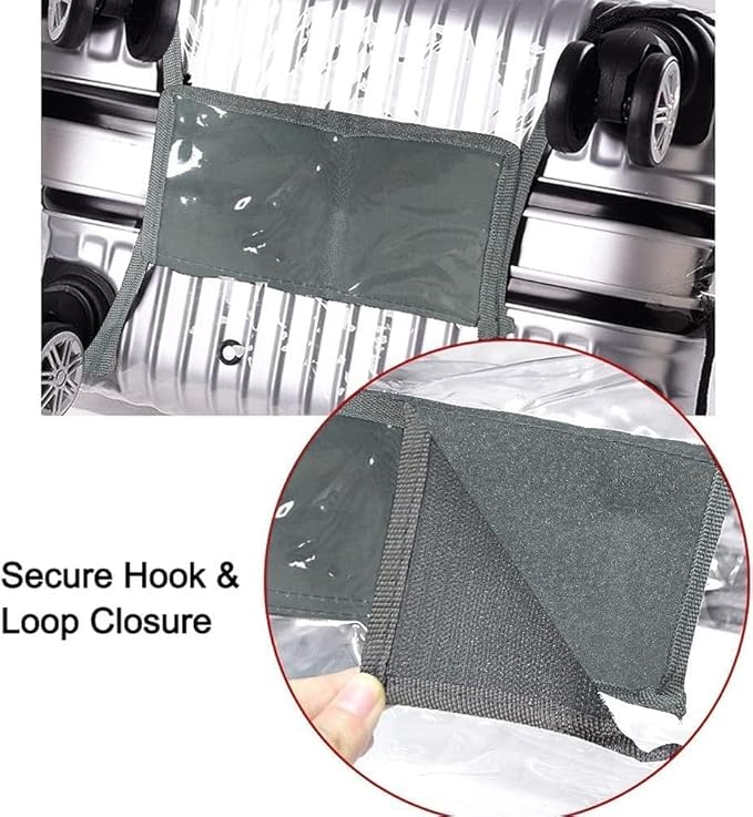 0.4mm Thick Transparent PVC Luggage Protector Cover Set, Waterproof TSA Approved Luggage Covers for Suitcase, Clear Suitcase Covers for 19-29 Inch Spinner Luggage