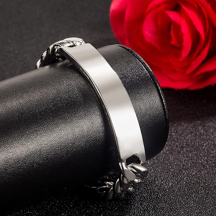 Men 925 Sterling Silver Solid Miami Cuban Link Chain Bracelet 12MM Rectangular Card Bangles 7 "7.5" 8 "8.5" 9 "9.5" 10" Thick Big Curb Cuban Chain Jewelry Gift