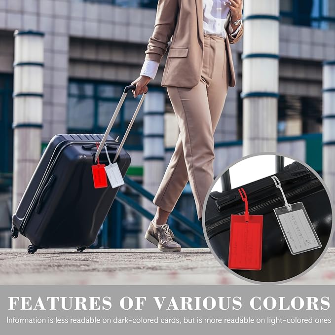 10 Pack Luggage Tags for Suitcases, Airplane Travel Essentials for Flying, International Travel Must Haves, and Luggage Accessories by Sodsay