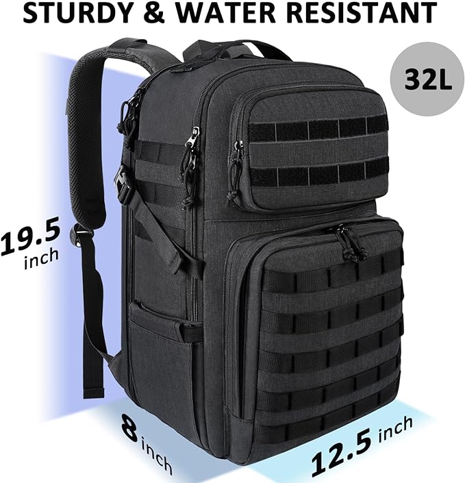 MATEIN 17 inch Laptop Backpack, Large Military Tactical Backpack for Men TSA Approved, Water Resistant Gym Daypacks Computer Bag, Carry on Travel Rucksack for Work Army Camping Hiking