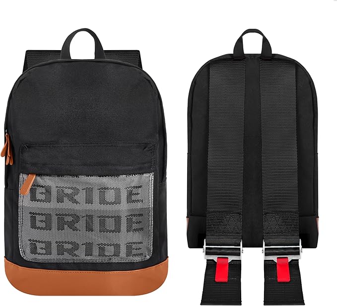 Bride Racing Backpack Brown Bottom with Harness Straps (Black Strap)