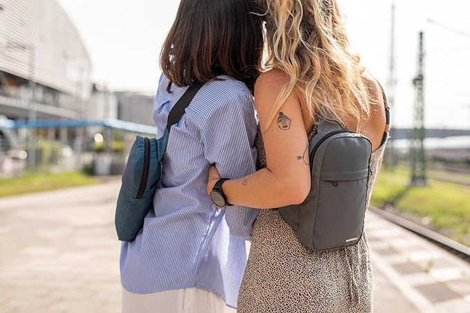 WATERFLY Mini Sling Crossbody Bag: Dual Pocket Small Shoulder Bag Lightweight Casual Phone Chest Bag Daypack for Travel