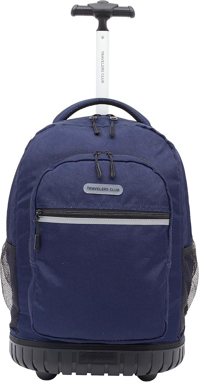 Travelers Club Rolling Backpack, Midnight Blue, 18 Inch