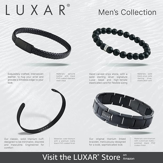 LUXAR Men's Titanium Cuff Bracelet | Solid Titanium Minimalist Bracelet Designed for Men | Available in Medium and Large Sizes | Explore the World of Luxar