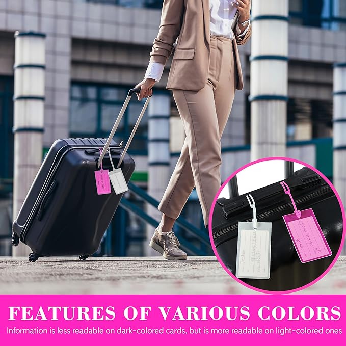 10 Pack Luggage Tags for Suitcases, Airplane Travel Essentials for Flying, International Travel Must Haves, and Luggage Accessories by Sodsay
