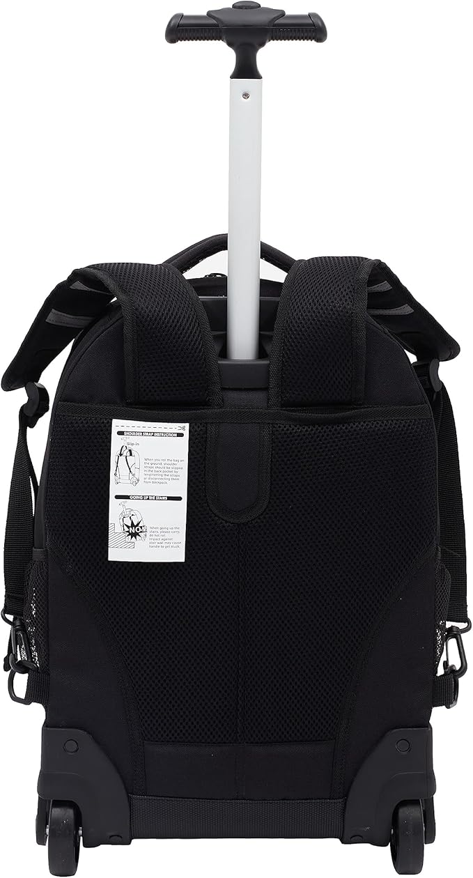 Travelers Club Rolling Backpack, Black, 18 Inch