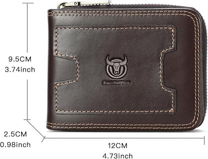 LUKZIJAES Genuine Leather Wallet for Men (#15-Coffee)