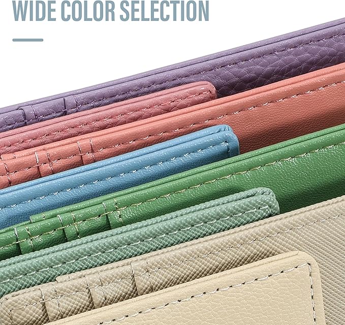 Travelambo Slim Wallet Front Pocket Minimalist Leather RFID Blocking Medium Size