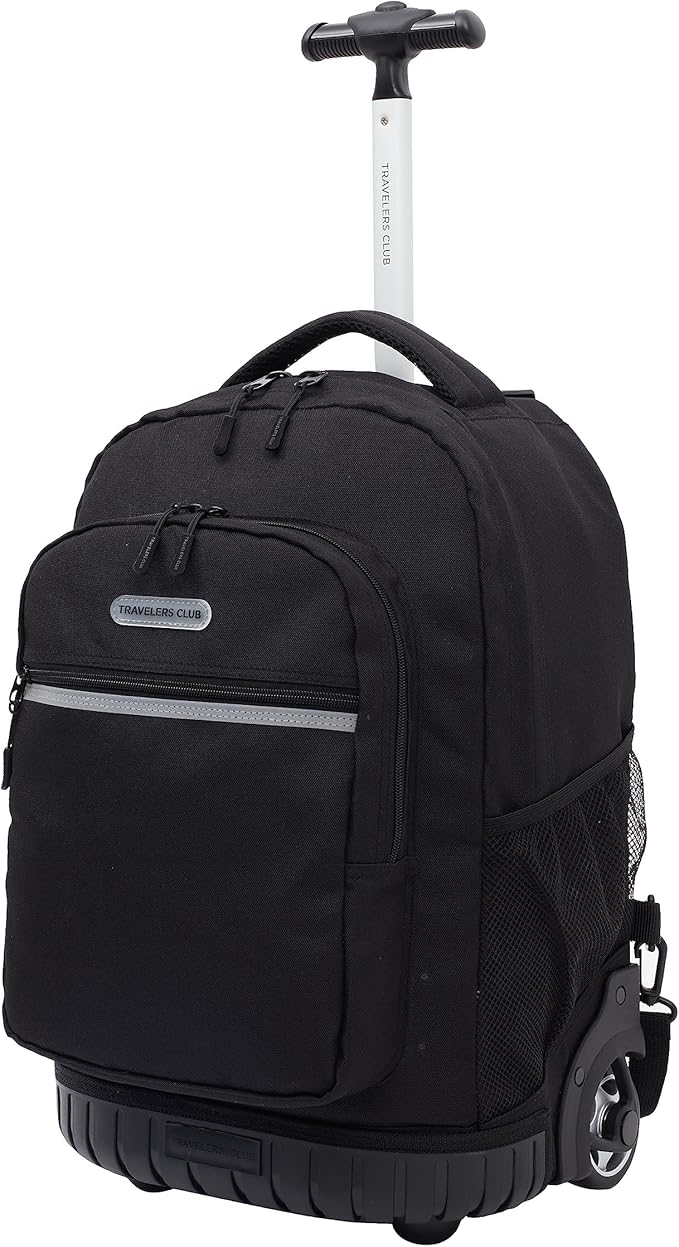 Travelers Club Rolling Backpack, Black, 18 Inch