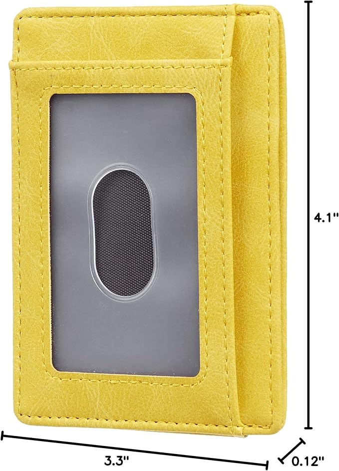 Travelambo Slim Wallet Front Pocket Minimalist Leather RFID Blocking Medium Size