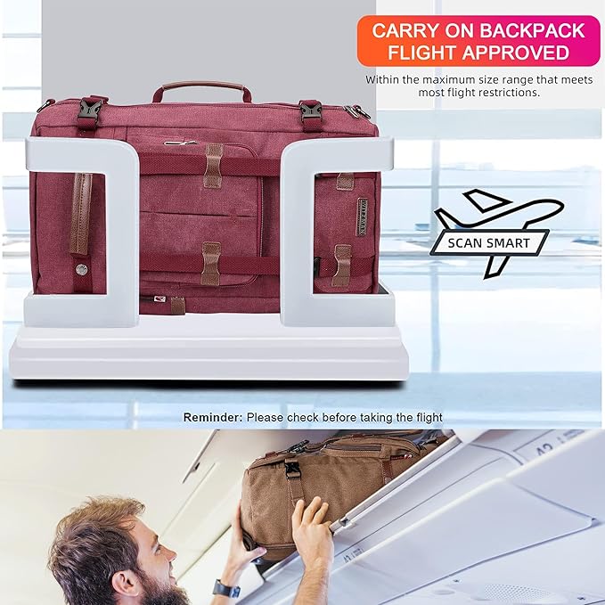 WITZMAN Canvas Backpack Vintage Travel Backpack Large Laptop Bags Convertible Shoulder Rucksack