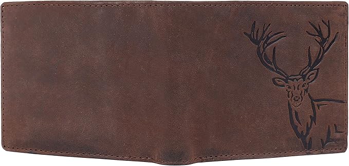 LONDON ALLEY Stark Vintage Brown Leather Wallet for Men, RFID Protected, 8 Card Slots.