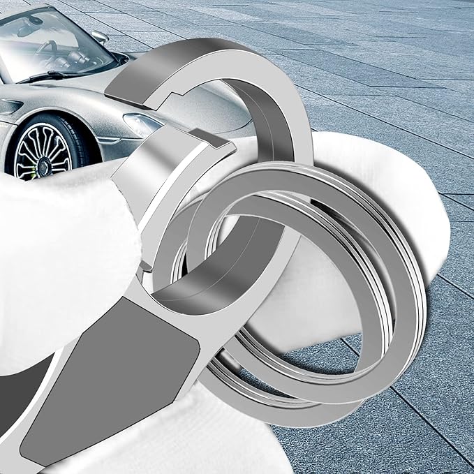 Key Chain Quick Release Spring with 4 Key Rings Car Keychain for Men and Women