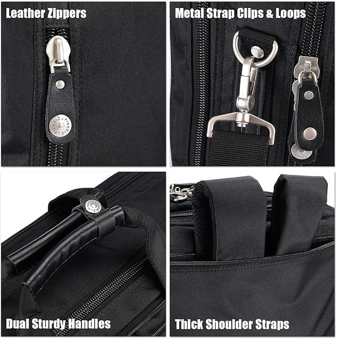 18.4 Inches Laptop Bag Multi-function Briefcase Backpack with Handle and Shoulder Strap Fits Up To 19 Inch Laptops Notebook Computer