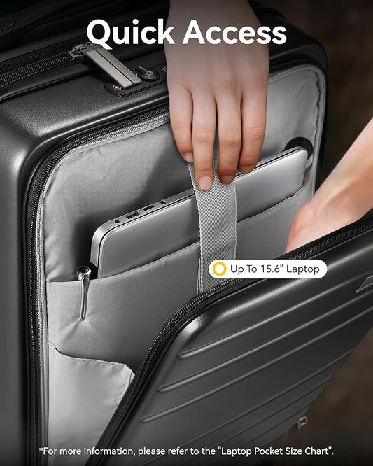 LUGGEX Luggage Sets 2 Pieces, Expandable 20 Inch Carry On Luggage and 28 Inch Checked Suitcase with Front Opening (Silver Grey, 20/28)