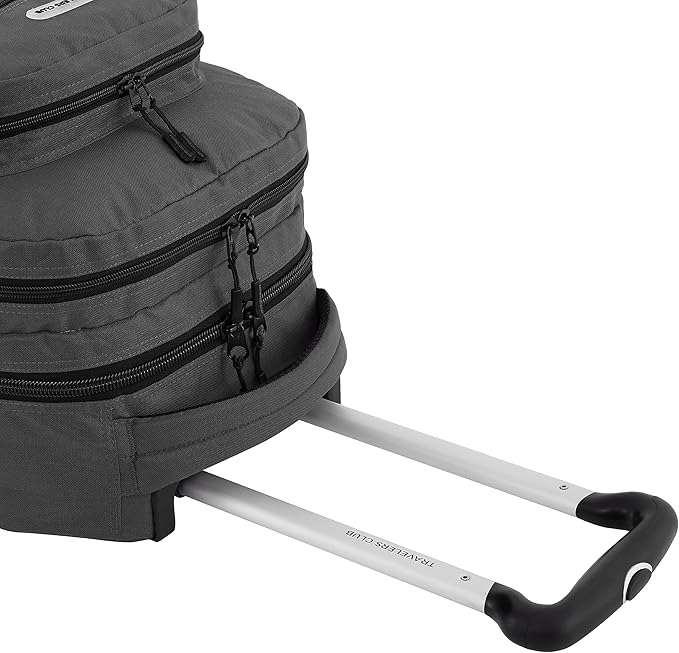 Travelers Club Rolling Backpack, Forged Iron, 20 Inch with Laptop Compartment