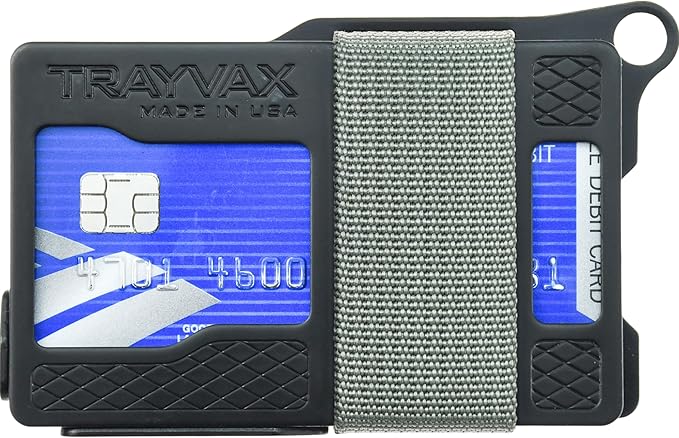 Trayvax Armored Summit Wallet, RFID Front Pocket Metal Credit Card Holder with Money Clip, Slim Minimalist Wallet for Men and Women
