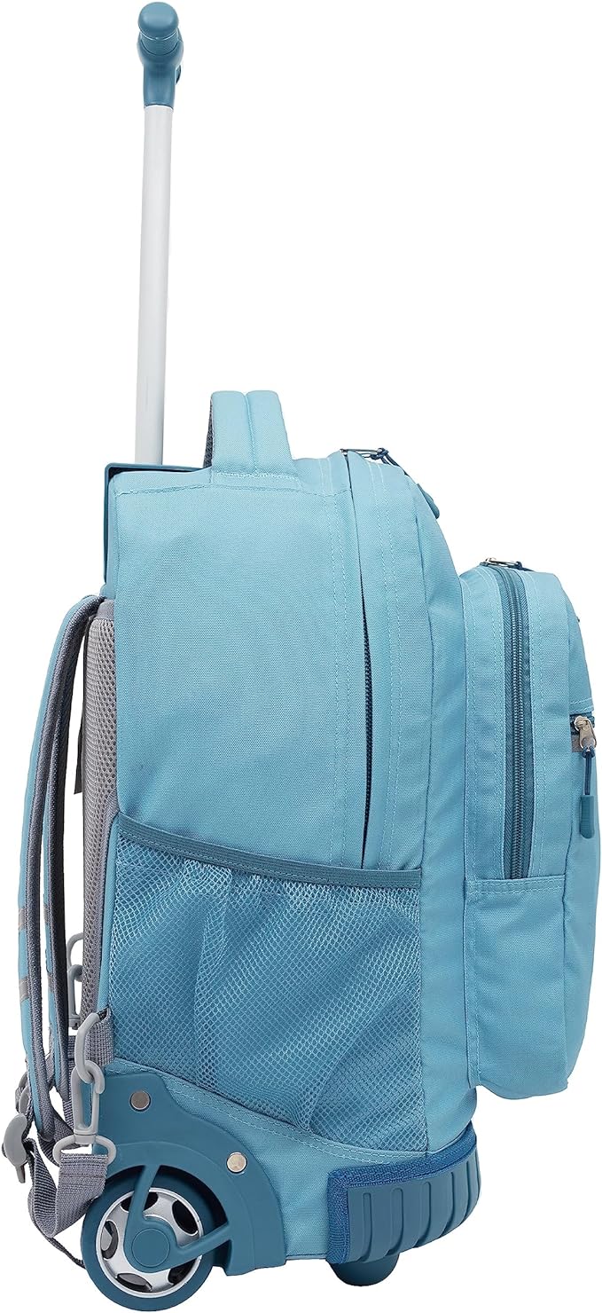 Travelers Club Rolling Backpack, Aqua, 18 Inch