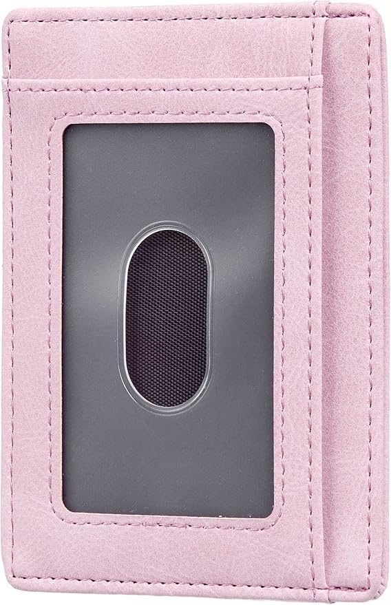 Travelambo Slim Wallet Front Pocket Minimalist Leather RFID Blocking Medium Size