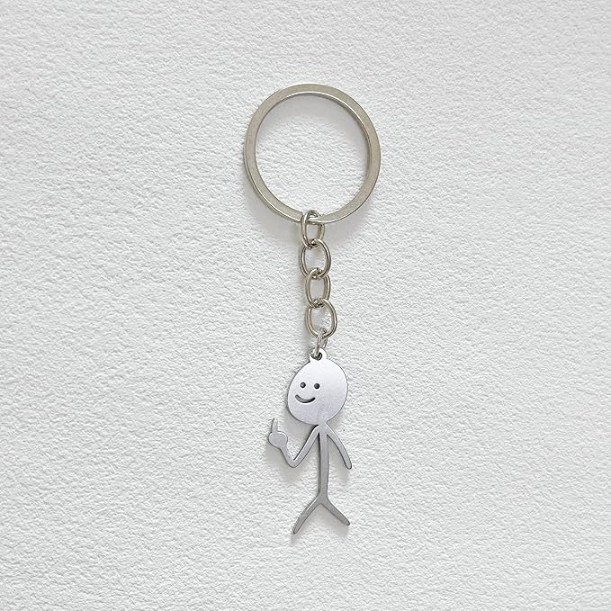 Line Drawing Keychains, Fun Hand Gesture Designs, Funny Middle Finger Open Key Fob, Unique Couple Friendship Gifts