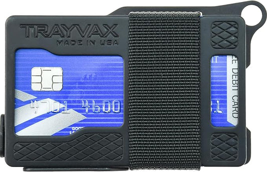 Trayvax Armored Summit Wallet, RFID Front Pocket Metal Credit Card Holder with Money Clip, Slim Minimalist Wallet for Men and Women