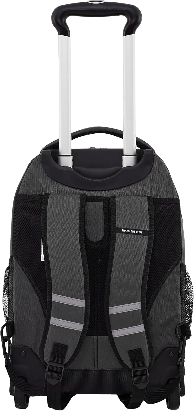 Travelers Club Rolling Backpack, Forged Iron, 20 Inch with Laptop Compartment