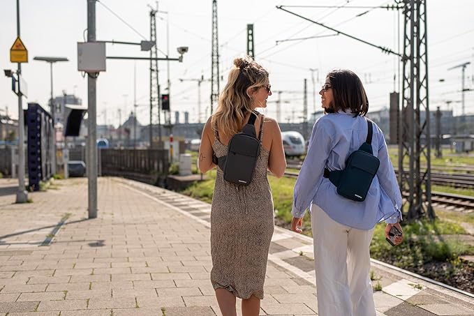 WATERFLY Mini Sling Crossbody Bag: Dual Pocket Small Shoulder Bag Lightweight Casual Phone Chest Bag Daypack for Travel