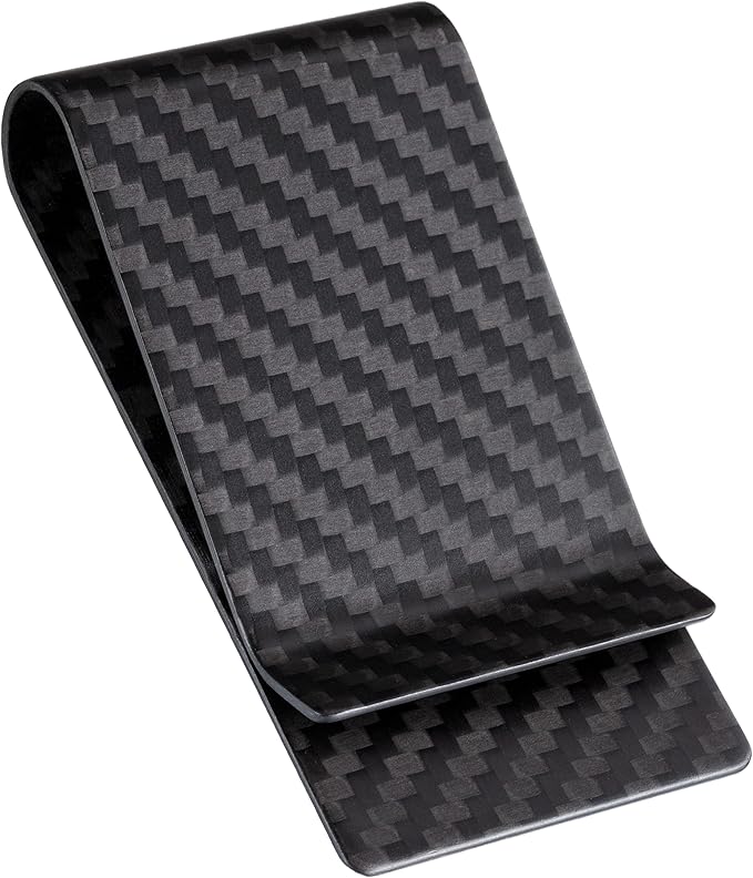 SERMAN BRANDS Carbon Fiber Money Clip for Men – Slim RFID Money Clip Wallet, Minimalist Front Pocket EDC Wallet Cash Holder & Credit Card Holder -100% Real Carbon Fiber Wallet