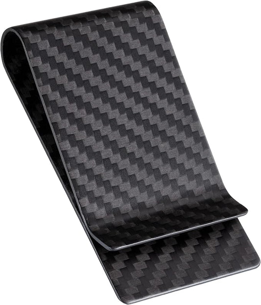 SERMAN BRANDS Carbon Fiber Money Clip for Men – Slim RFID Money Clip Wallet, Minimalist Front Pocket EDC Wallet Cash Holder & Credit Card Holder -100% Real Carbon Fiber Wallet