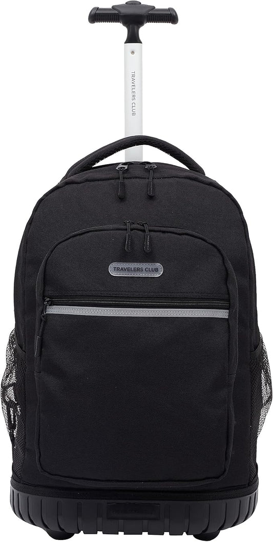 Travelers Club Rolling Backpack, Black, 18 Inch